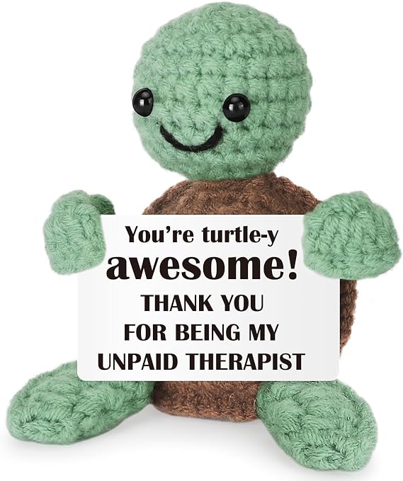 WELLBANEE Best Friend Birthday Gifts for Women, Cute Small Crochet Turtle