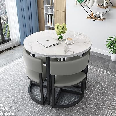 Reception Table and Chair Set Small Office Club Negotiation Sales Meetings Conference Table with Chairs Round Tables for Office Shops