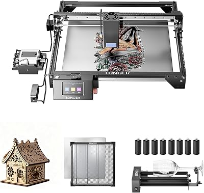 Longer RAY5 40W Laser Cutter and Laser Engraver for Tumblers with Air Pump, Rotary Roller Bundle, 8Pcs Risers17.3x 17.3x 0.86 Honeycomb Working Bed for CO2 or Diode Laser Engraver Cutting Machine
