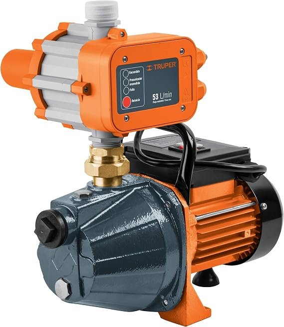 Truper 1 HP High-Performance Water Pressure Booster Pump, Automatic Inline Pressure Boosting System for Whole-House Residential Utility and Irrigation (Model 19397 / PRES-1)