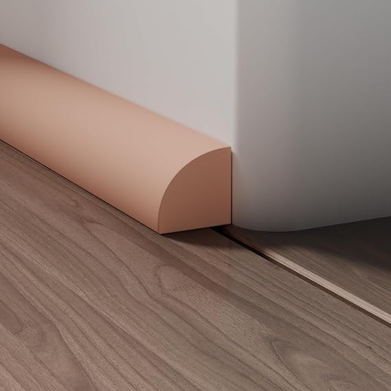 Flexible Quad Moulding, Peel and Stick, Corner Moulding Trim, Waterproof Rubber Quad Moulding, Suitable for Use on Floors, Bathrooms and Countertops (0.7 W x 0.86 H x 39 L, Brown)