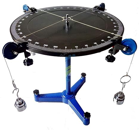 Force Table Vector Forces Equilibrium of Forces Apparatus Physics Provided with Slotted Weights