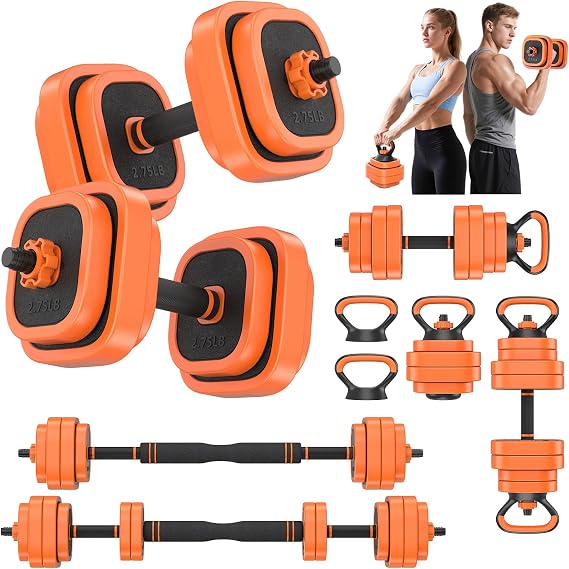 Rendpas Adjustable Dumbbell Set Free Weights for Home Gym Workouts | 45/65/85lbs, 4-in-1 Fitness Equipment with Connector, Used as Barbell, Kettlebell & Push-Up Stand for Men & Women