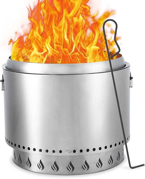 20.5" Smokeless Fire Pit, Silver