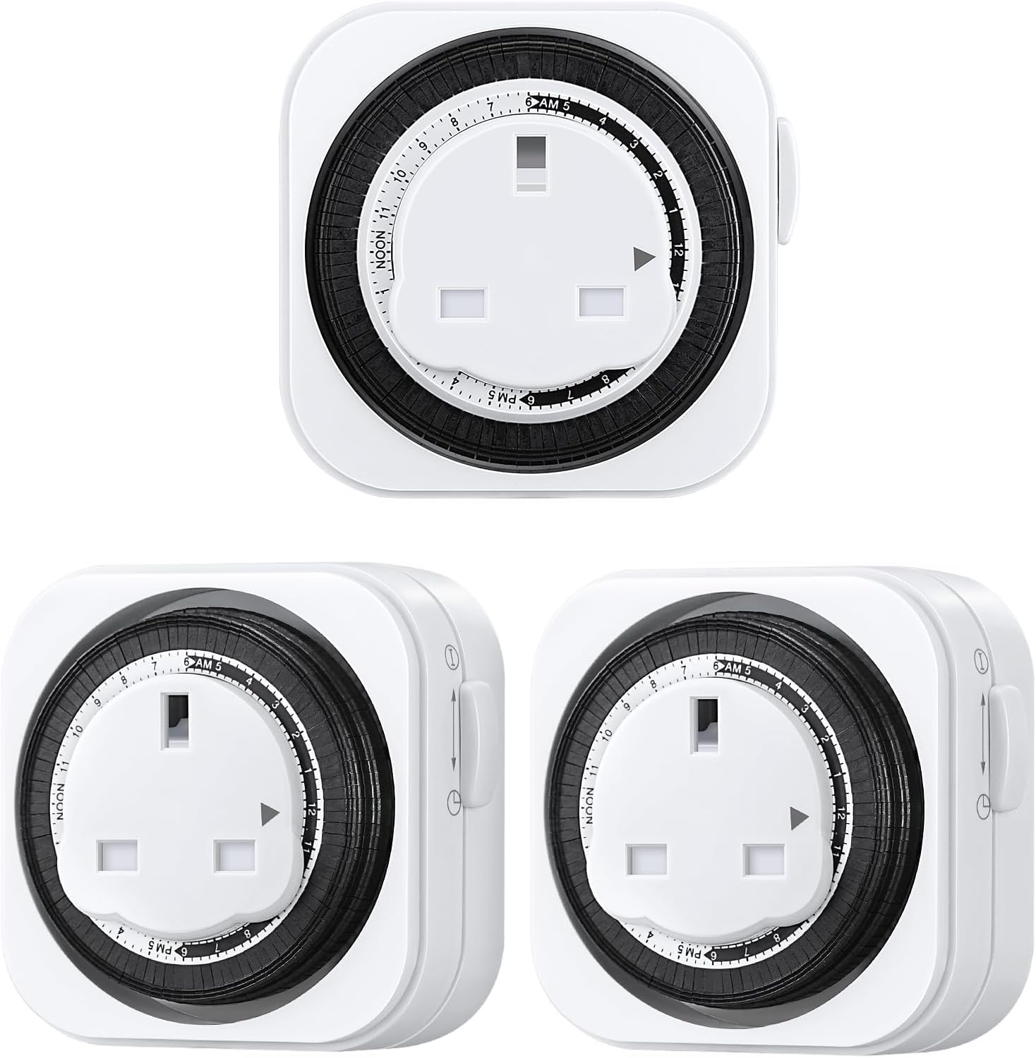 DEWENWILS Mechanical Indoor Timer Socket Switch,24 Hour Programmable Energy Saving Light Timer for Home Security, Christmas Light, Home Appliances, 13A/3120W (3 Pack)