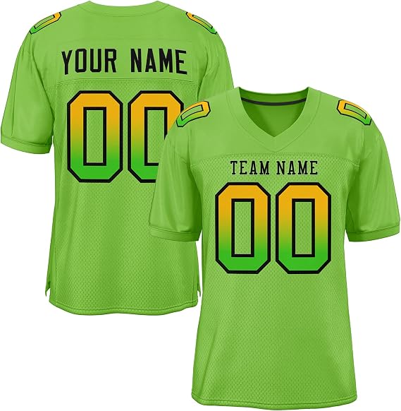 Custom Football Jersey for Men/Women/Youth,Mesh Athletic Football Shirts Personalize Stitched Team Name Number