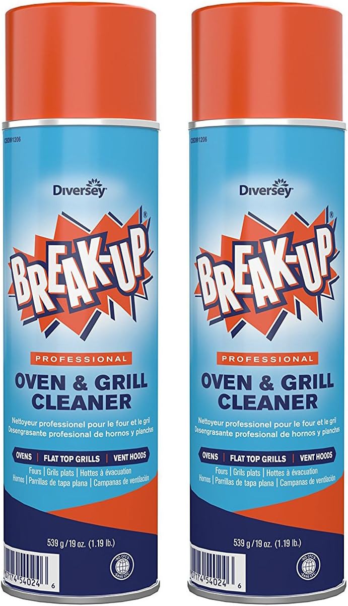 Diversey Break-Up Professional Oven &amp; Grill Cleaner, Aerosol, 19 oz. 2 Pack 2