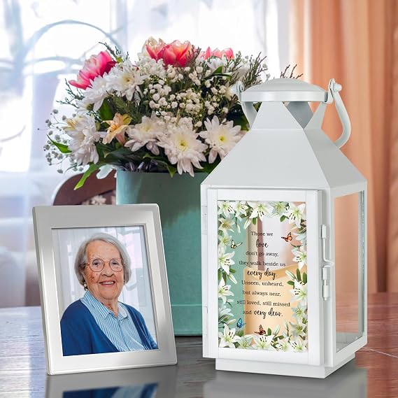 Memorial Lantern - Bereavement Sympathy Gifts for Loss of Loved Ones - Mother, Father, Grandpa, Grandma Remembrance Gifts