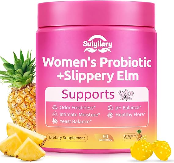 Suiyilary Feminine Probiotics Gummies for Women, Pineapple 60 Gummies