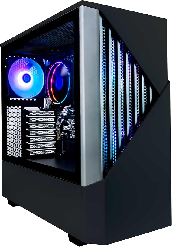 Periphio Dark Castle Prebuilt Gaming PC - AMD Ryzen 5 5600G CPU (4.4GHz Turbo) | Radeon Vega 7 iGPU (4GB) | 1TB M.2 NVMe SSD Storage | 16GB DDR4 RAM | Wi-Fi + BT | Windows 11 Gaming Desktop Computer