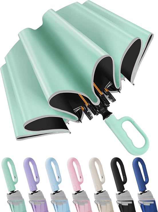 Seniny Travel Umbrella with UV Sun Protection, Large Rain Umbrellas