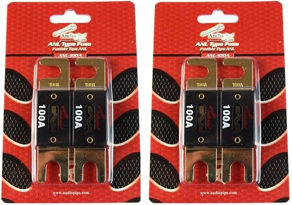 Audiopipe 4 Pcs 100 Amp ANL Fuses Gold Plated Blister Pack Car Audio Stereo