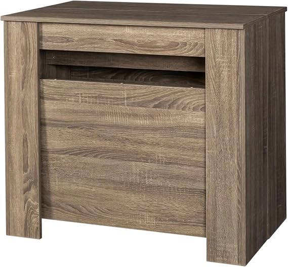 Extendable Dining Table with Extension Leaves Holder, Mid Century Modern Console Table 20" to 118.5" Folding Kitchen Table, Versatile Space Saving Desk Furniture, Accent Table Small Tea Table,Brown