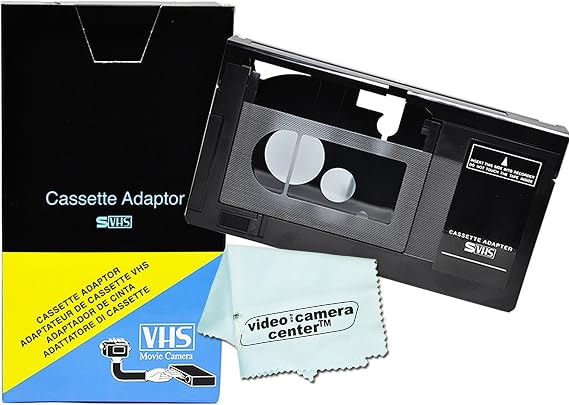 Motorized VHS-C Cassette Adapter For JVC C-P7U CP6BKU C-P6U,Panasonic PV-P1,RCA VCA115 + 1 VCC113 Micro-Fiber ClothTM
