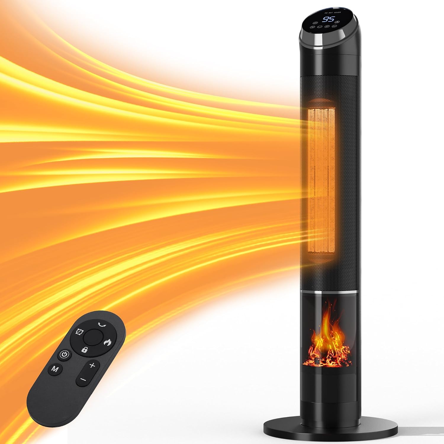 Space Heaters for Large Room, 1500 W Electric Heater with Thermostat, 24H Timer, Indoor Heater with 80°Oscillation, Heaters with Tip-over & Overheat Protection for Indoor Office Use38IN