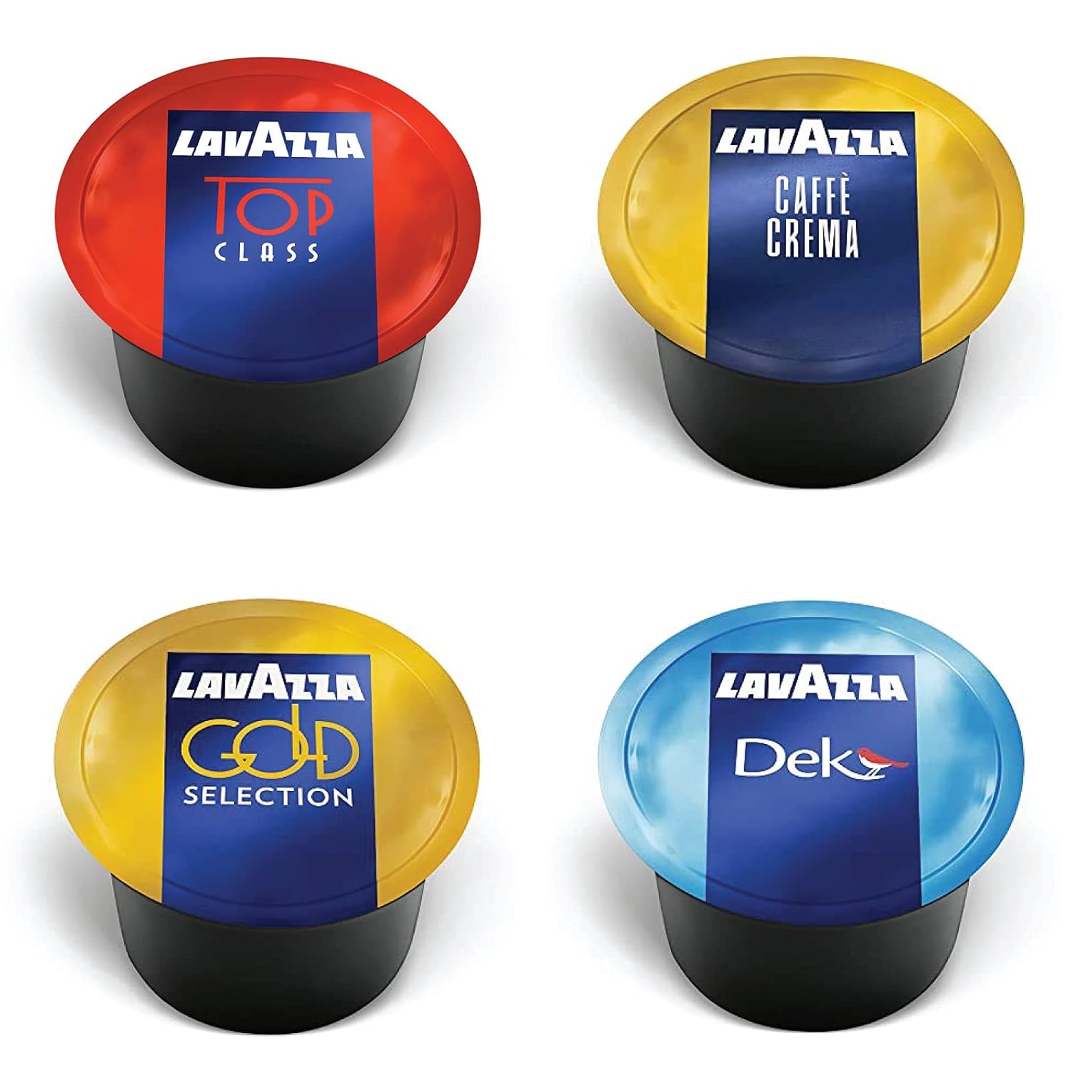 Lavazza Blue Capsules Coffee Pods, Best Value Variety Pack - Top Class, Gold Collection, Decaf Dek and Caffe Crema for Lavazza BLUE Single Serve Espresso Machine Classy PlusMini, 25 Each, 100-Count