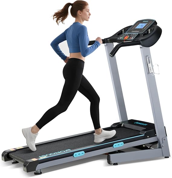 Treadmill with Auto Incline Folding Electric Treadmill for Home | 300 lb Capacity, 3.0HP, Running Machine with 45.3" x 17.5" Running Belt, 8.5 MPH, Bluetooth Speaker
