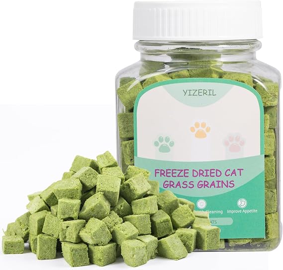 Freeze-Dried Cat Grass Dental Treats, Hairball Control, 80g