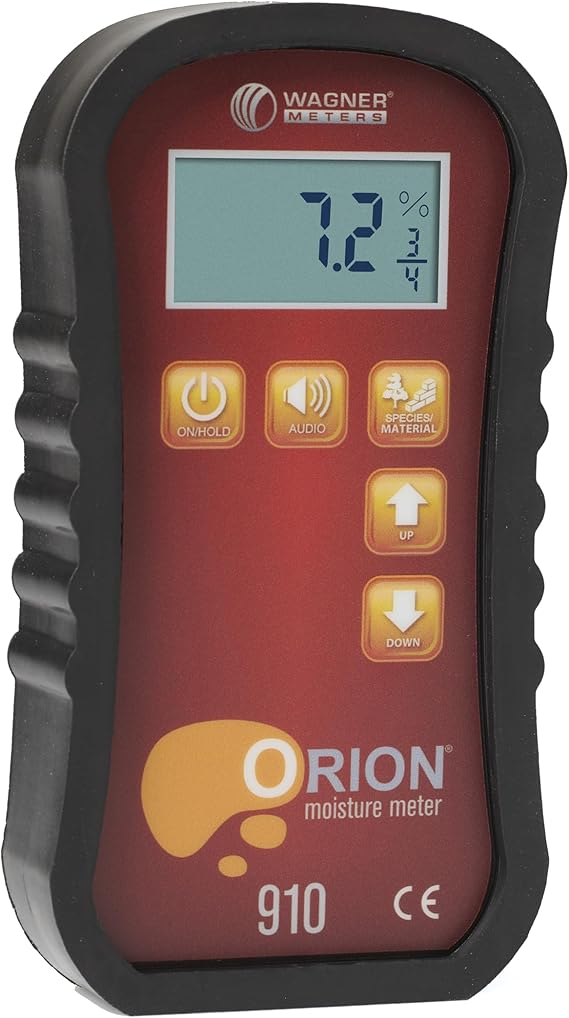 Orion 910 Pinless Wood Moisture Meter Kit by Wagner Meters | Accurate, Non-Damaging, Deep Depth Lumber Moisture Measurement, On-site Calibration (Standard Calibrator)