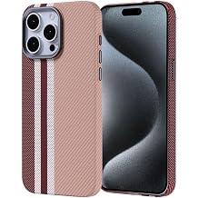 iPhone 15 Pro Max Kılıf Magsafe İle Uyumlu Şarj Özellikli Karbon Fiber Görünümlü Nekst Kapak Gold
