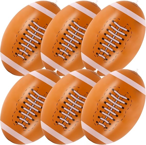 6 Pcs Giant Inflatable Footballs,16 Inch Blow Up Footballs Toys,Summer Pool Beach Balls,Sports Game Accessaries for Super Bowl Football Party Supplies,Indoor and Outdoor Use