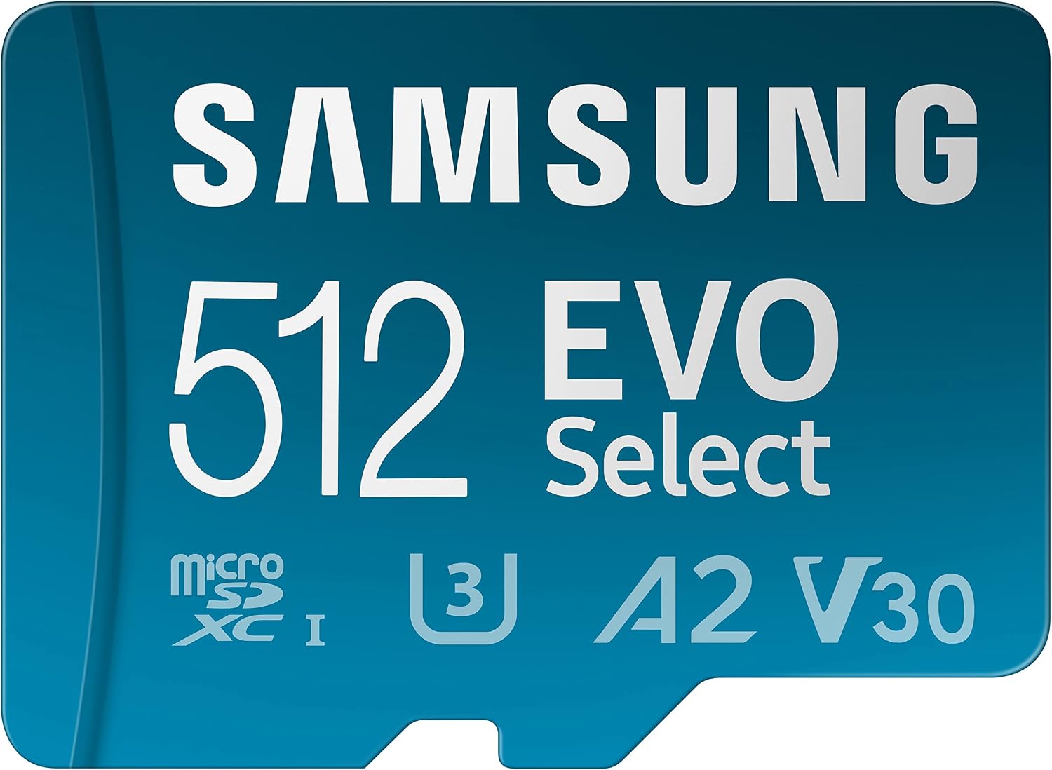 SAMSUNG EVO Select Micro SD-Memory-Card  Adapter, 512GB microSDXC 130MBs Full HD & 4K UHD, UHS-I, U3, A2, V30, Expanded Storage for Android Smartphones, Tablets, Nintendo-Switch MB-ME512KAAM
