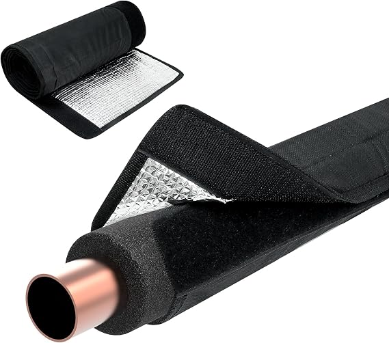 3 Layers HVAC Copper Pipe Insulation Cover, 78 x 11.8 Inch Flexible Pipe Insulation Wrap, 600D Oxford AC Copper Line Insulation Sleeve Wrap for Central Air Conditioning Mini Splits