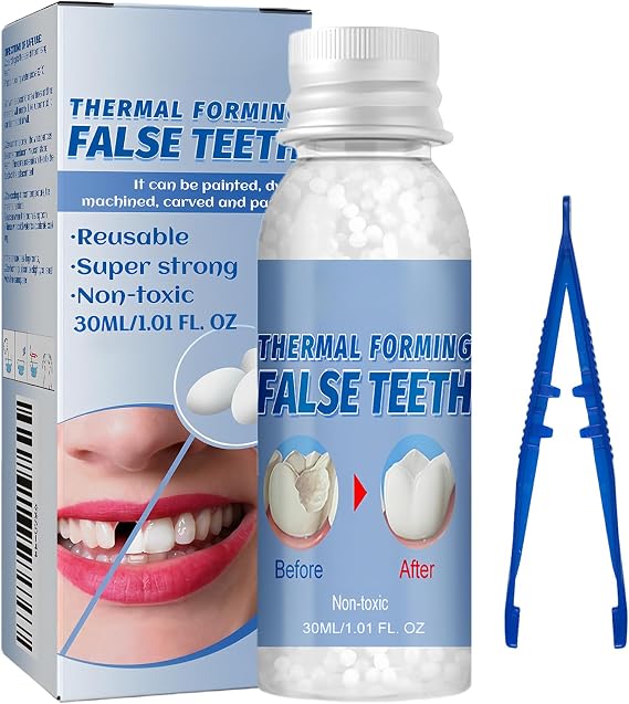 Tooth Repair Kit-Temporary Tooth Filling Kit with Moldable Beads, Dental Repair for Missing, Broken, or Fake Teeth, At-Home Emergency Dental Solution, 1PCS