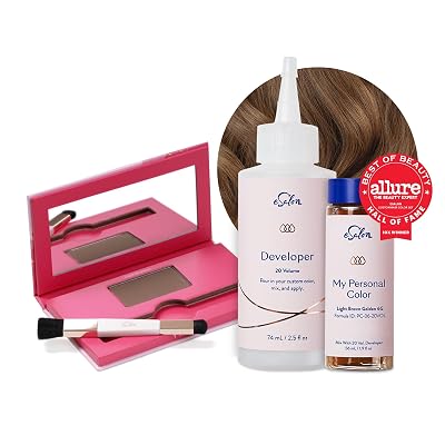 eSalon Light Brown Golden Personal Colorist Kit Hair Color Bundle with Light Brunette Conceal & Cover Root Touch Up Powder