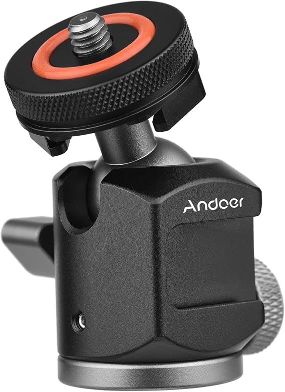 2-in-1 360 Rotatable Dual Use Ball Head Cold Shoe Mount Mini Ball Head