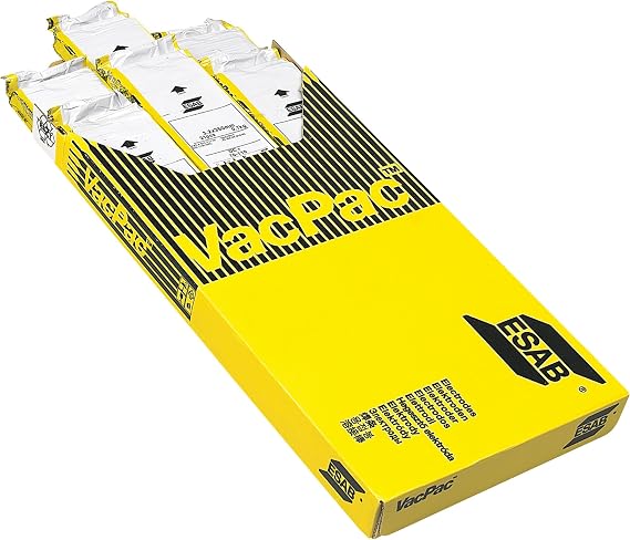 ESAB AB ESAB 55042430G0 VACPAC 7018-1 Prime 3/32"x 14" Arc Welding Electrodes, Hermetically-sealed, Vacuum Packed, High Deposition Rate, Extra Low Moisture Absorption, (6) 4lb Boxes