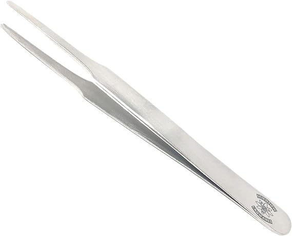 Stainless Steel Lab Forceps with Straight Flat Tips