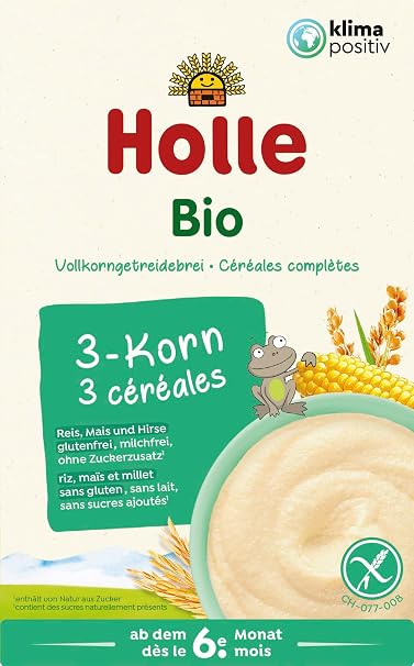 Holle Organic Baby Porridge 3 Grain from Rice Corn and Millet 250 g