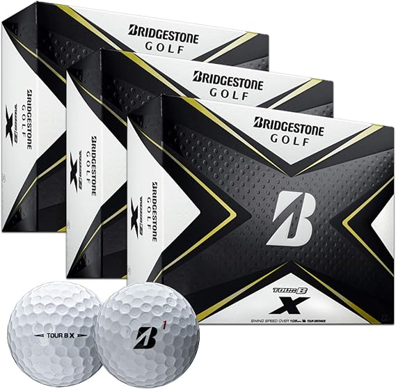 PlayBetter Bridgestone Tour B X (Three Dozen) Golf Balls | Multi-Packs | REACTIV Cover Technology | Higher Ball Speed & Maximum Distance
