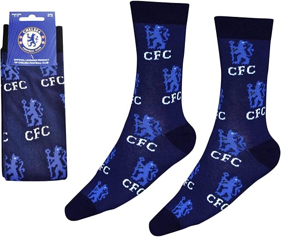 Chelsea FC Football Crest Socks Adults 8-11