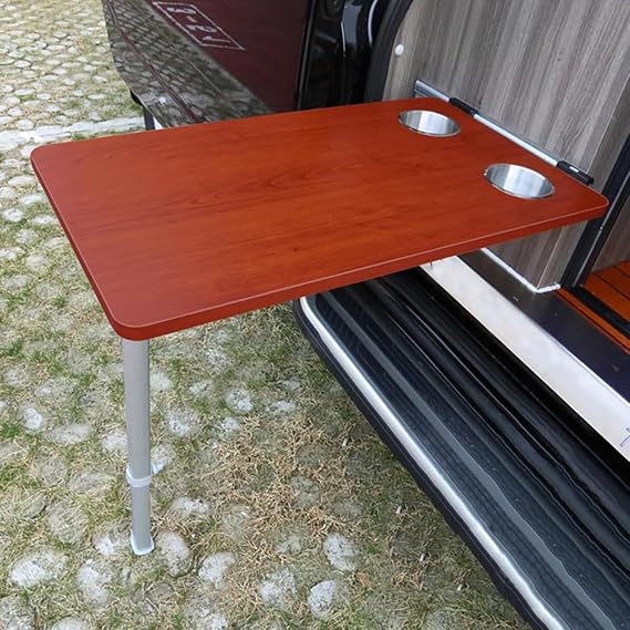 RV Dinette Table Folding Wall Desk with White Adjustable Brackets, Wall Mounted Desk Computer Workstation Multifunctional Table(Red)