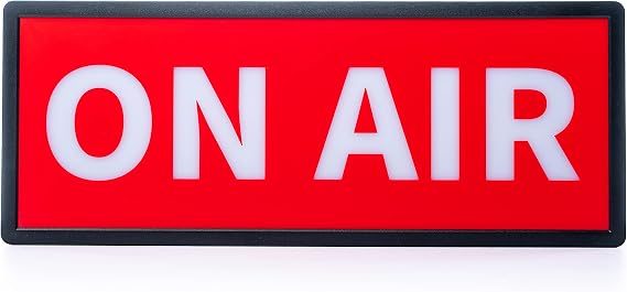 NPW On Air LED Retro Sign Light LED Desk Sign for Home Office, Streamers, YouTube, Podcast & Zoom Setup