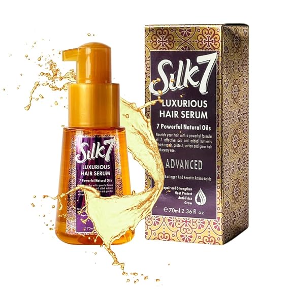 Hair Serum - Collagen + keratin Amino acids + 7 Organic oils | Heat Protectant, Anti-Frizz | Scalp revitilizer & growth booster | Repairs, Strengthens all hair | revives hair extensions 70ml