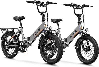 Aipas A2 Folding Electric Bike, 20 Fat Tire Electric Bike with 750W Motor, 48V Removable Battery, 28MPH Max Speed, 62 Mile Range, Step-Through Frame and 7-Speed, 2PCS