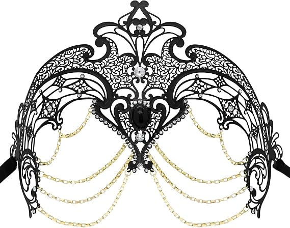 Thmyo Women's Masquerade Laser Cut Metal Venetian Pretty Halloween Costume Mask