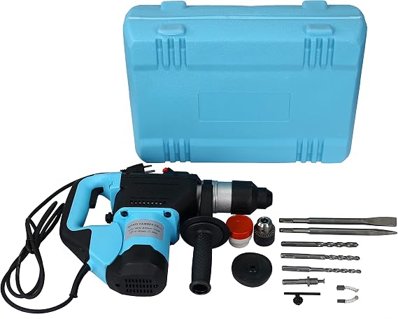1-1/2 Inch Rotary Hammer Drill, 1100W Rotary Hammer with 3 Function Modes for Masonry, Concrete, Brick Applications
