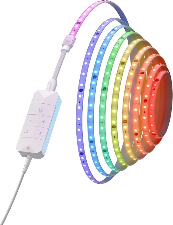 Nanoleaf Matter Essentials HD Işık Şeridi, 5m Adreslenebilir RGBIC LED Şerit – Akıllı, Wi-Fi ve Bluetooth Üzerinden Matter Destekli, 16 Milyon Renk; Alexa, Google ve Apple ile Uyumlu