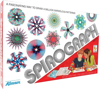 Spirograph Retro Deluxe Set Arts and Crafts, Kids Toys, Art Supplies, Craft Supplies, Drawing Kit, Spiral Art, Reproduction of Classic Gear Design Kit, Pens, Design Sheet Included, Ages 8