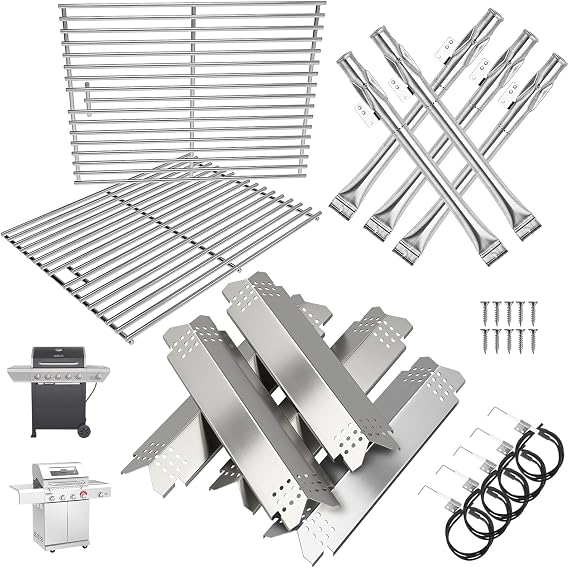 720-0830X Grill Parts for Nexgrill Replacement Parts 720-0830H 730-0830H 720-0888N 720-0888 720-0888A 720-0830 720-0830D 720-0958A Grates, Burners, Heat Plates for Home Depot Nexgrill 5 & 4 Burner Kit