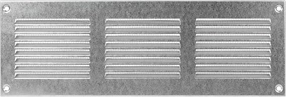Repa Market 12x4 Inch Air Vent Cover, Galvanized Steel Louvered Grill Cover with Mesh Screen, Wall or Ceiling Vent, Durable Flush Mount HVAC Register for Indoor and Outdoor Ventilation