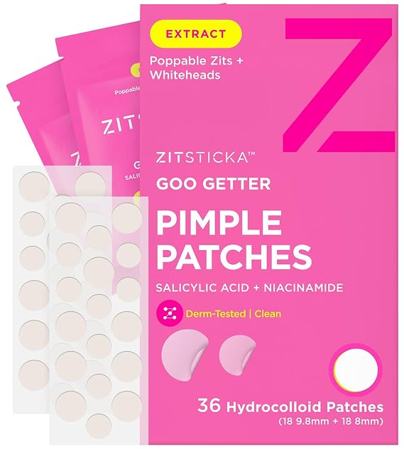 ZitSticka Pimple Patches for Face, Hydrocolloid Acne Patches, 36 Count