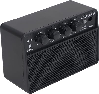 Electric Guitar Amp, Mini Electric Guitar Amp 10W with BT, Adjustable Tone Control, Portable Rechargeable Battery for Daily Practice