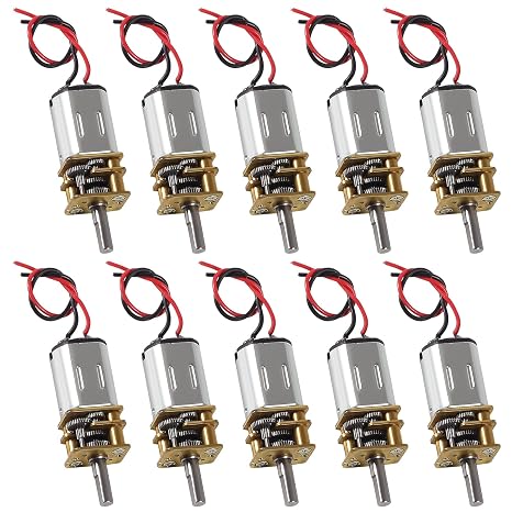 10pcs DC 3V-6V Mini N20 Gear Motor Slow Speed Full Metal Gearbox Without Terminal for Smart Car DIY RC Toys