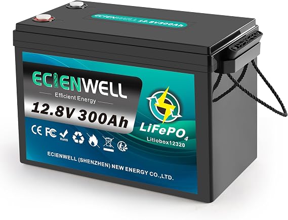 12V 300Ah Lithium LiFePO4 Battery, 15000+ Deep Cycle Battery with Upgraded BMS, 3840Wh Lithium Batteries Waterproof with Low Temp Cut off for RV, Marine, Trolling Motor, Solar
