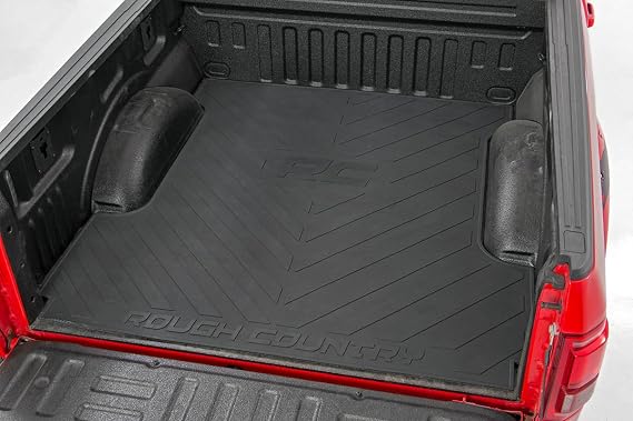 Rough Country Truck Bed Mat for Ram 1500 (2002-2018) & 2500/3500 (2010-2026) Fits 6'4" Bed, Tear-Resistant Heavy-Duty Rubber, Non-Slip Protection